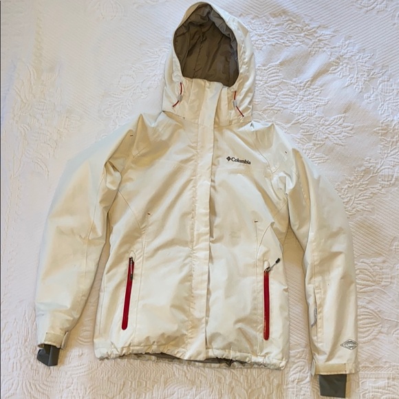 columbia white ski jacket